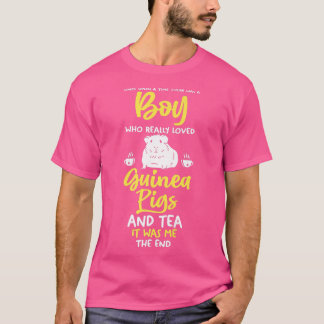 Mens Een jongen die van thee en cavia's houdt Prem T-shirt