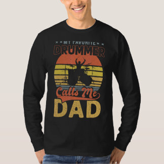 Mens Favorite Drummer Call Me Dad Vintage Father' T-shirt