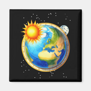 Mens Flat Earth Society Funny Conspiracy Space Glo Magneet