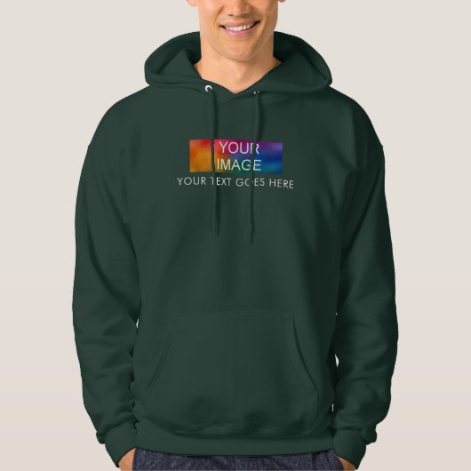 Mens Forest Green Sweat - shirt à capuche Ajouter (Devant)