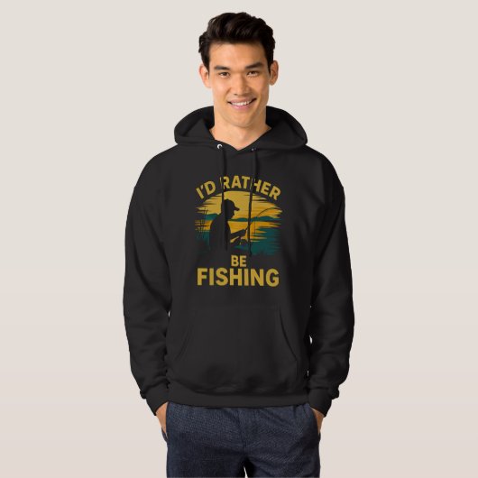Mens funny fishing  hoodie (Voorkant volledig)