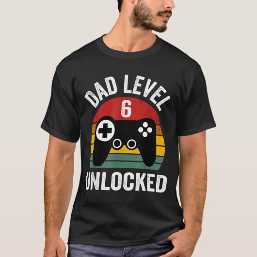Mens Funny New Dad Shirt Dad Level 6 Unlocked For  (Voorkant)