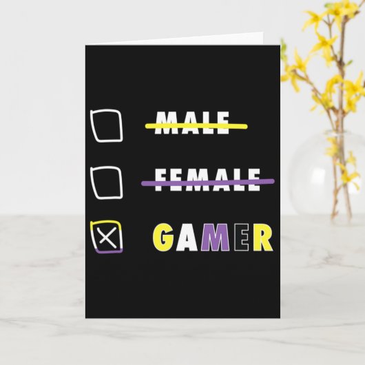 Mens Funny Nonbinary Gamer En Kaart (Gele Bloem)