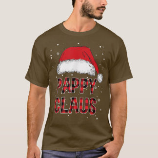 Mens Funny Pappy Claus Red Plaid Christmas Family  T-shirt