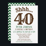 Mens Funny Surprise Party Invitation Brown Green<br><div class="desc">Une invitation à l'anniversaire marron,  vert et blanc pour fêter un anniversaire marron,  vert et blanc,  drôle et frappant. Cet invitation est pour tout âge,  y compris les étapes : 18e 21e 30e 35e 40e 55e 60e 70e 75e 80e 85e 90e</div>