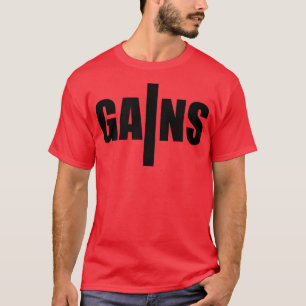 Mens GAINS Gym Fitness Workout Bodybuilding Motiva T-shirt