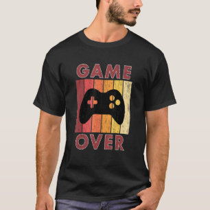 Mens Game Over Funny Vintage Groom Bachelor Party T-shirt