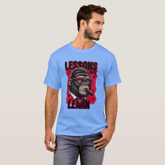 Men's Gorilla Boss Lessons Learn Basic T-Shirt (Devant entier)