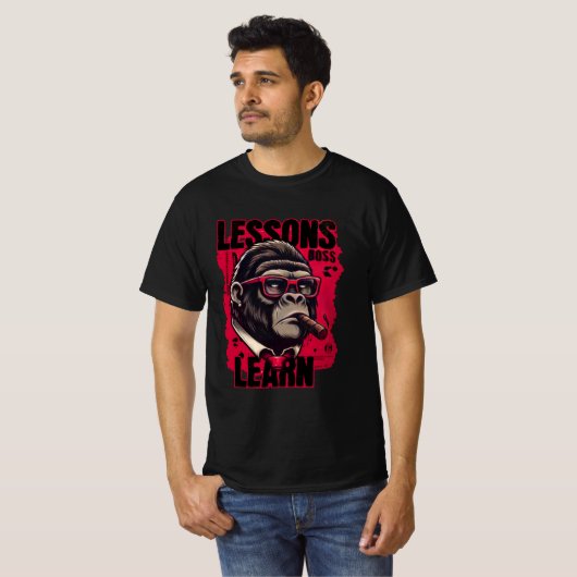 Men's Gorilla Boss Lessons Learn Basic T-Shirt (Devant entier)