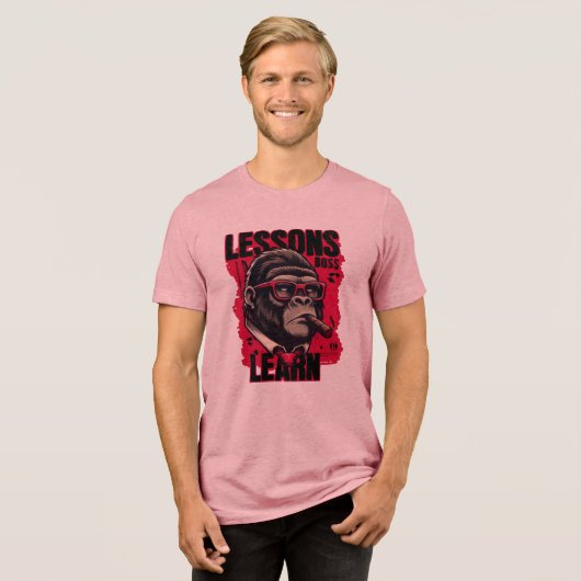 Men's Gorilla Boss Lessons Learn Basic T-Shirt (Voorkant volledig)