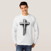 Men's Graphic Christian Cross Long Sleeve Tee T-shirt (Voorkant volledig)