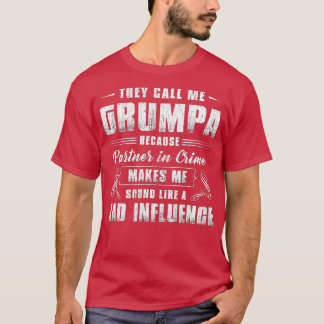 Mens Grumpa Partner In Crime Funny Grandpa Father T-shirt