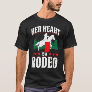 Mens Haar Hart Is Een Rodeo Vat Racing Western Ro T-shirt