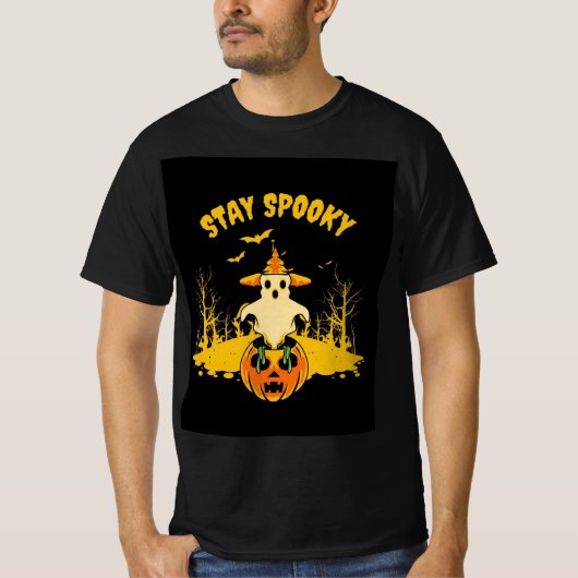 mens helloween stay spooky design t shirt  (Voorkant)