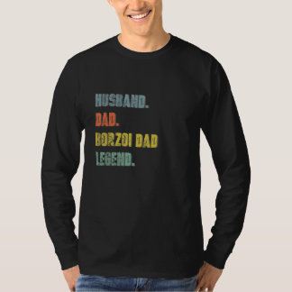 Mens Husband Dad Borzoi Dad Legend Vintage Father' T-shirt