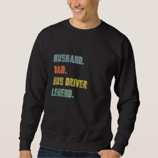 Mens Husband Dad Bus Driver Legend Vintage Father' Trui