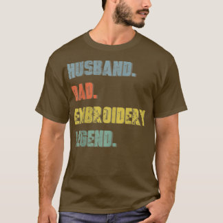 Mens Husband Dad Embroidery Legend Vintage Father' T-shirt