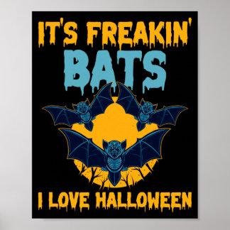 Mens In vleermuizen Love Halloween Volle Maan Spoo Poster