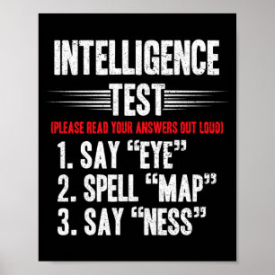 Mens Intelligentietest Zegt Eye M A P Ness Grap Poster