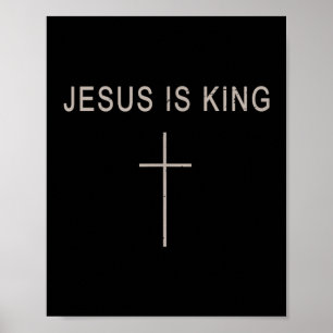 Mens Jezus Christus Is Koning Minimalistisch Geloo Poster