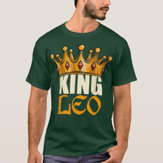 Mens King Leo Zodiac Birthday Horoscope Astrology  T-shirt