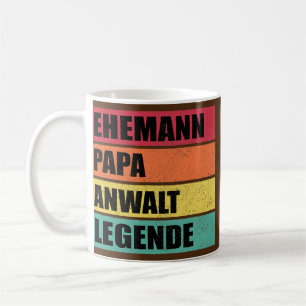Mens Lawyer Dad Legend Husband Wedding Father's Koffiemok