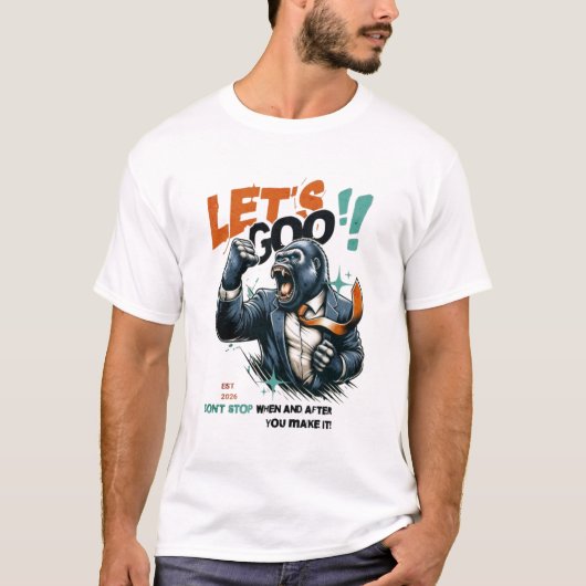 MEN'S LET'S GOO LESSONS LEARN BASIC TEE T-SHIRT (Voorkant)