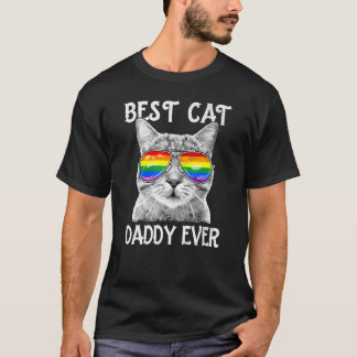 Mens LGBTQ Beste Kattenpapa Ooit Vader Purride Reg T-shirt