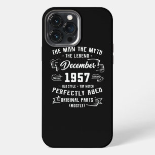 Mens Man Mythe Legende December 1957 65ste Verjaar iPhone 13 Pro Max Hoesje