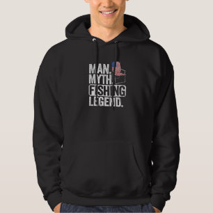 Mens Man Mythe Vislegend Vader Daddy Amerikaanse V Hoodie