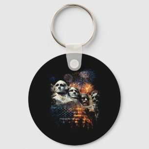 Mens Mens 4 juli Vuurwerk Mount Rushmore Sleutelhanger
