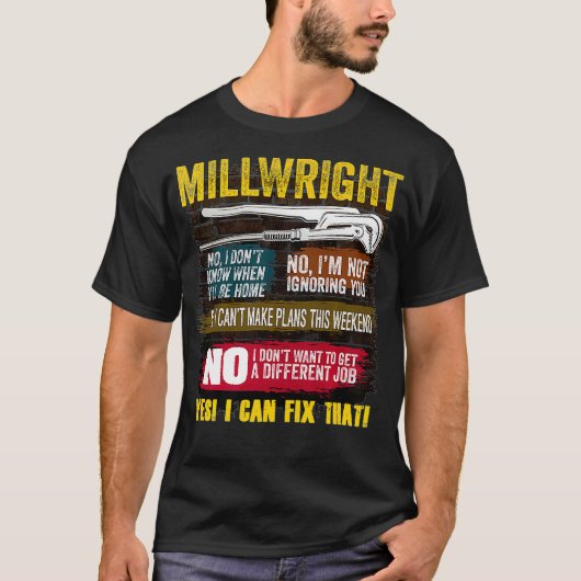 Mens Millwright Novelty Gift  for Dads  T-shirt (Voorkant)
