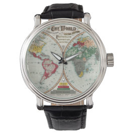 Men's Missonary World Map Watch Horloge