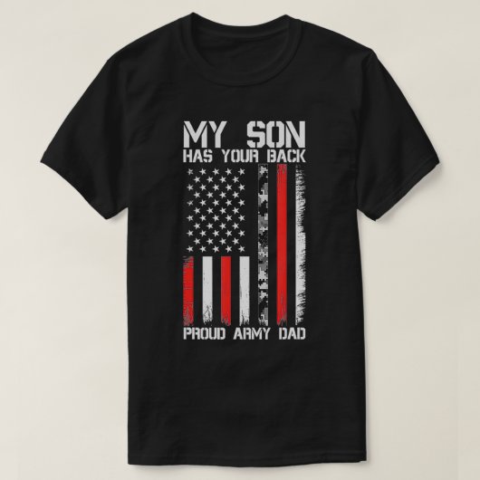 Mens My Son Has Your Back Proud Army Dad Military T-shirt (Design voorkant)