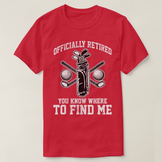 Mens Officially Retired Retro Funny Retiring Golf T-shirt (Design voorkant)