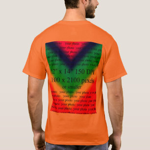 Mens Orange Your Photo Basic T-shirt Modèle