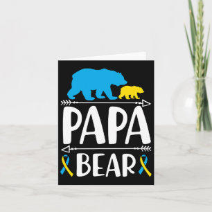 Mens Papa Bear Down Syndroom Awareness Proud Dad Kaart