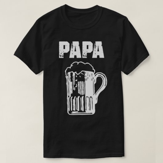 Mens Papa Beer Funny Fête des pères T-shirt (Design devant)