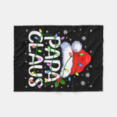 Mens Papa Claus Christmas Lights Long Sleeve Fleece Deken (Voorkant (Horizontaal))