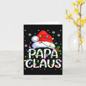 Mens Papa Claus Christmas Lights Long Sleeve  Kaart (Gele Bloem)