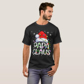 Mens Papa Claus Christmas Lights Long Sleeve  T-shirt (Voorkant volledig)