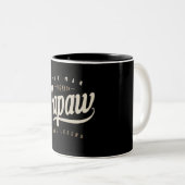 Mens Papaw The Man Myth Legend Funny Father's Day Tweekleurige Koffiemok (Voorkant rechts)