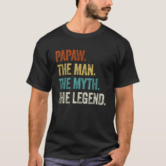 Mens Papaw The Man The Myth The Legend Retro Papa  T-shirt