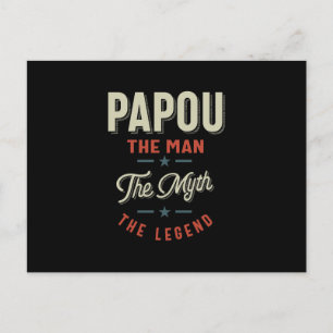 Mens Papou Shirt Cadeau: De Man De Mythe De Legend Briefkaart