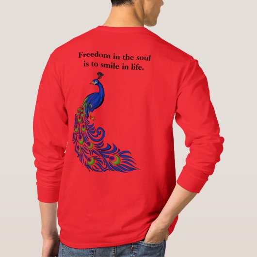 Men's peacock print T-shirt (Dos)
