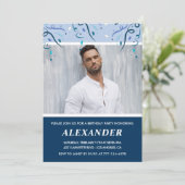Mens Photo Marine Blue 37e anniversaire invitation (Debout devant)