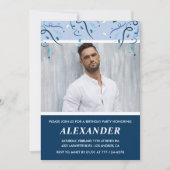 Mens Photo Marine Blue 42e anniversaire invitation (Devant)