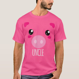 Mens Pig Face Kawaii Halloween Costume For Uncle F T-shirt