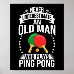 Mens Ping Table Tennis Player Balls Paddle Ga Poster