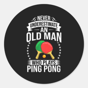 Mens Ping Table Tennis Player Balls Paddle Ga Ronde Sticker